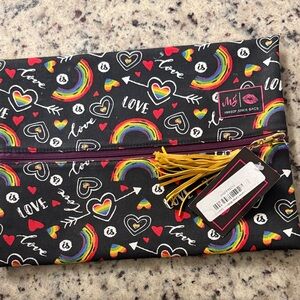 Makeup Junkie Colorful Heart and Rainbow bag